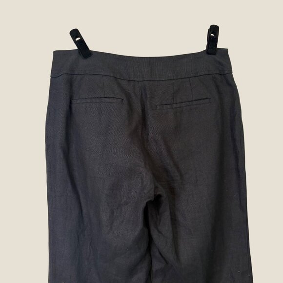 Loft 100% Linen Julie Trouser Wide Leg Black Professional Pants Size 6 - Picture 5 of 10